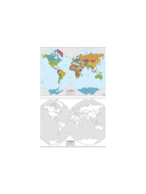 World Map: Color Labeled / Outline Wall Map 23x34 (Paper)