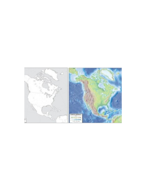 North America Map 19x20 (Laminated)