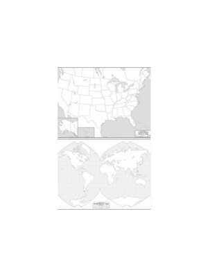Map: Double Sided USA/World, laminated