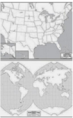 Map: U.S. & World, laminated