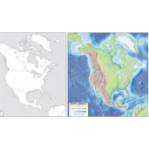 North America Map 19x20 (Laminated)