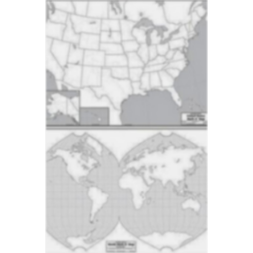 Map: U.S. & World, laminated
