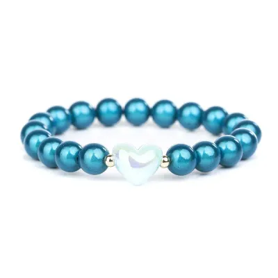 Armband - Magic Beads Herz 10mm - blau/türkis