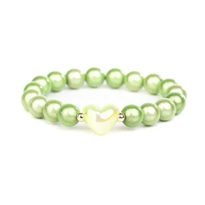 Armband - Magic Beads Herz 10mm - grün