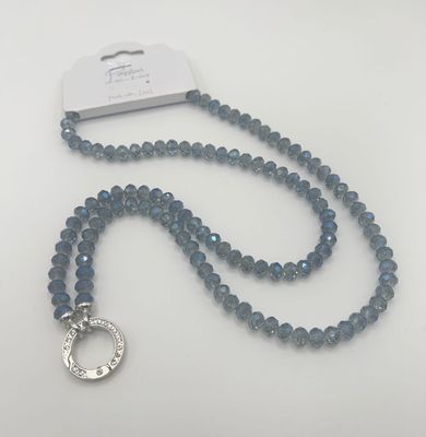 Halskette - Variokette - Transparent-blau