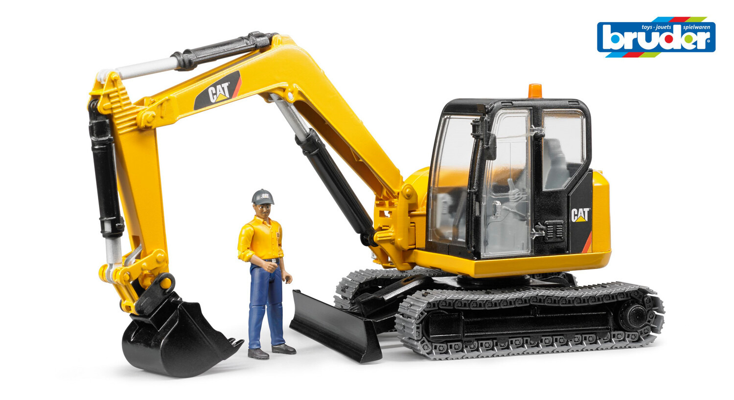 02466 Cat Midibagger mit Bauarbeiter