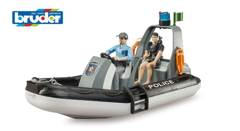62733 Bworld Polizei Schlauchboot mit Rundumleuchte, 2 Figuren und Zubehör 62733 Bworld Polizei Schlauchboot mit Rundumleuchte, 2 Figuren und Zubehör