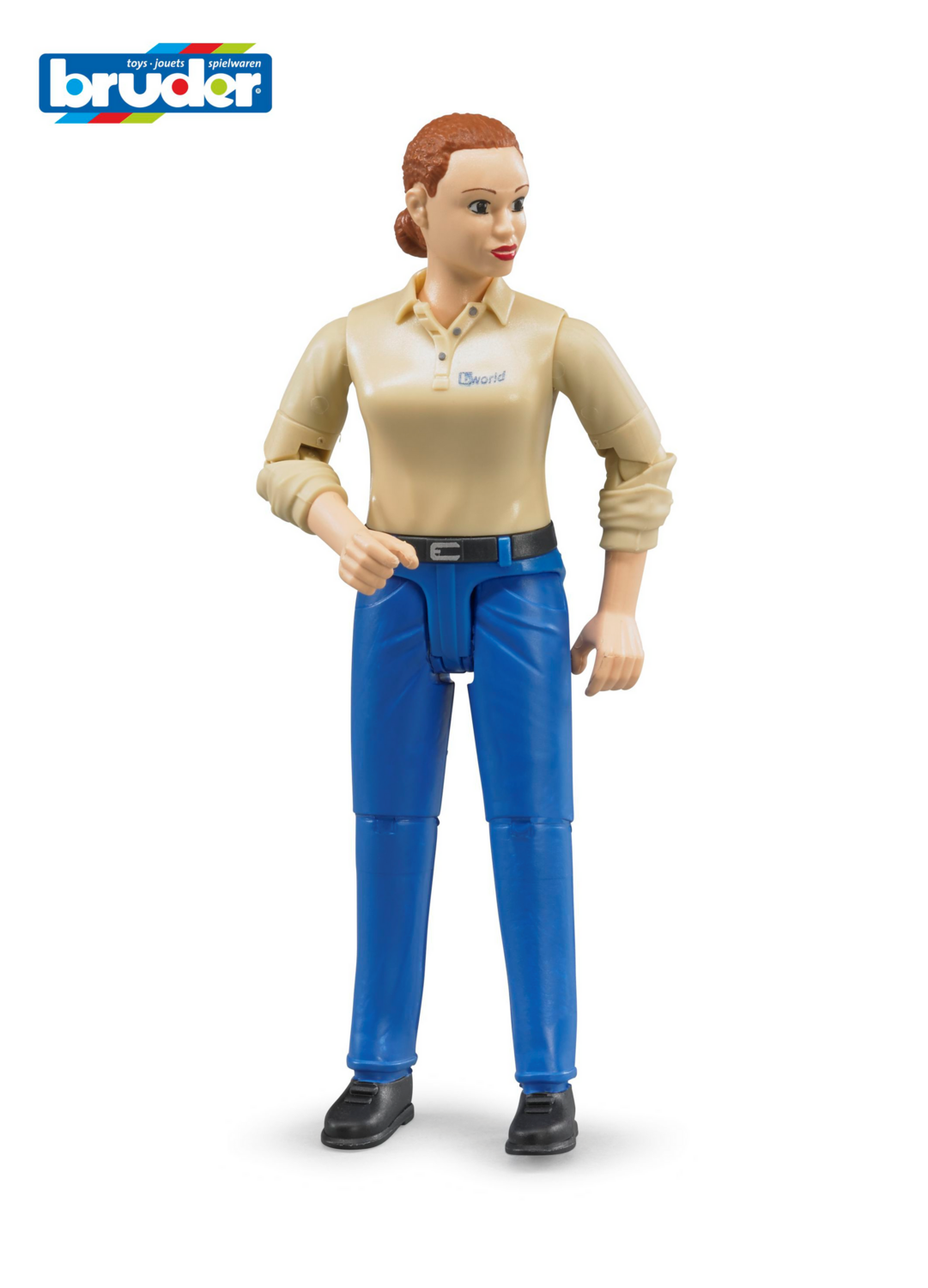 60408 Frau blaue Hose und Zopf