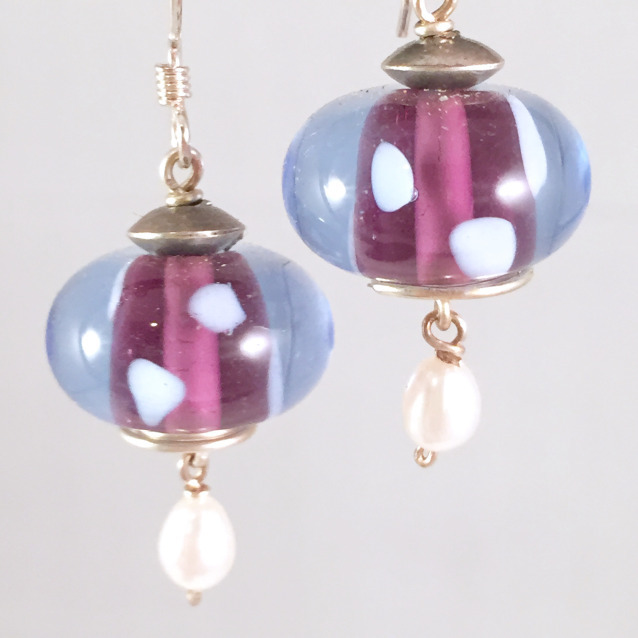 Purple encased earrings