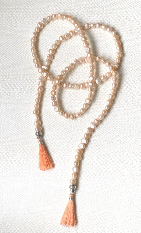 Freshwater Pearl Rope Peach