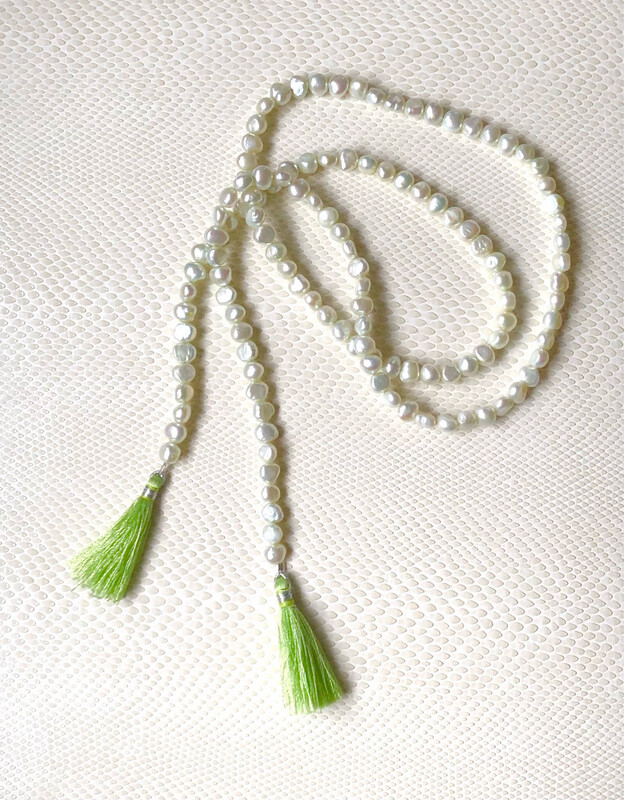 Freshwater Pearl Rope Light Green