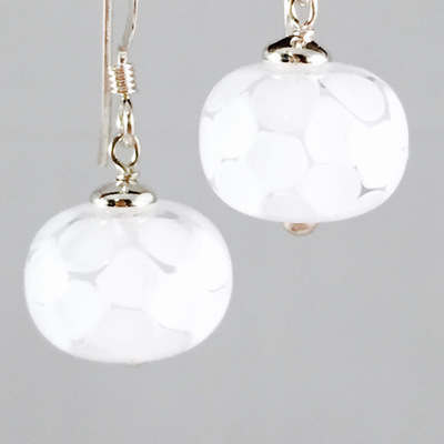 White smooth earrings