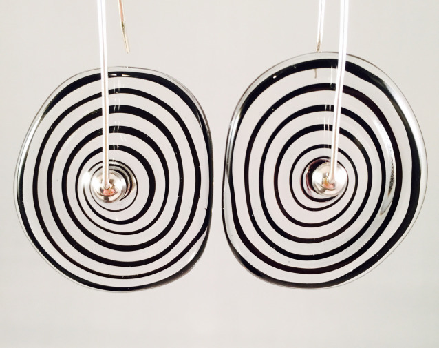 Black spiral earrings