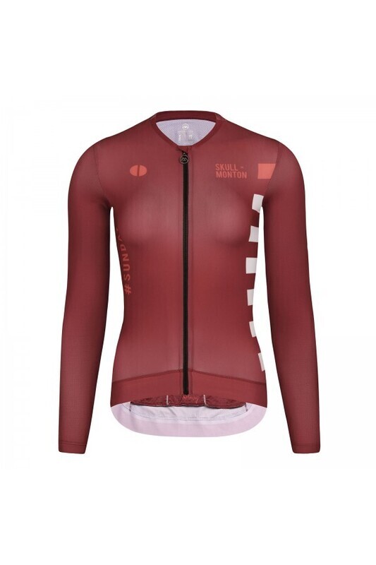 MONTON SKULL Cooling UPF50+ Sunday Red Long Sleeve Jersey Women