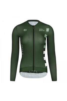 MONTON SKULL Cooling UPF50+ Wednesday Green Long Sleeve Jersey Women