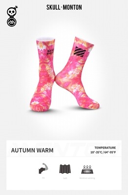 Monton SKULL Socks Pink/Yellow