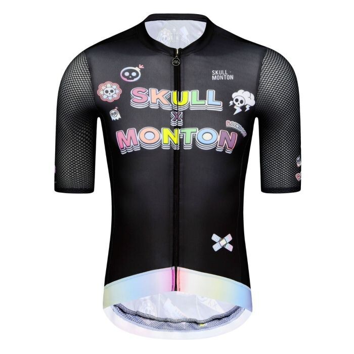 MONTON MEN  SKULL Rainbow Cartoon Black