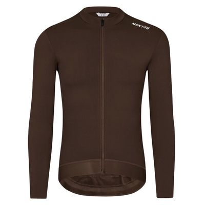 Monton Rinsora Brown Thermal Fleece Jersey Men Monton Rinsora Brown Thermal Fleece Jersey Men