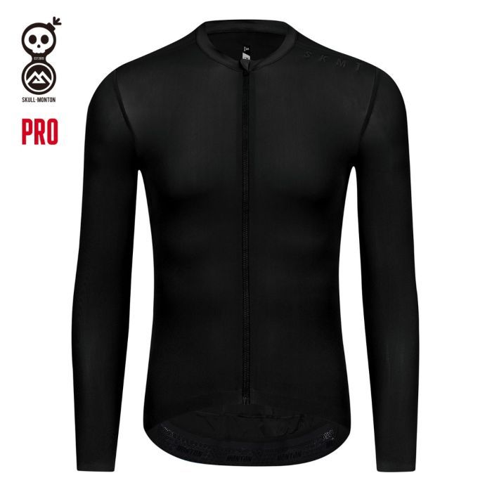 Monton Minima Cooling Summer Long Sleeve Jersey Black Men UPF50+ Monton Minima Cooling Summer Long Sleeve Jersey Black Men UPF50+