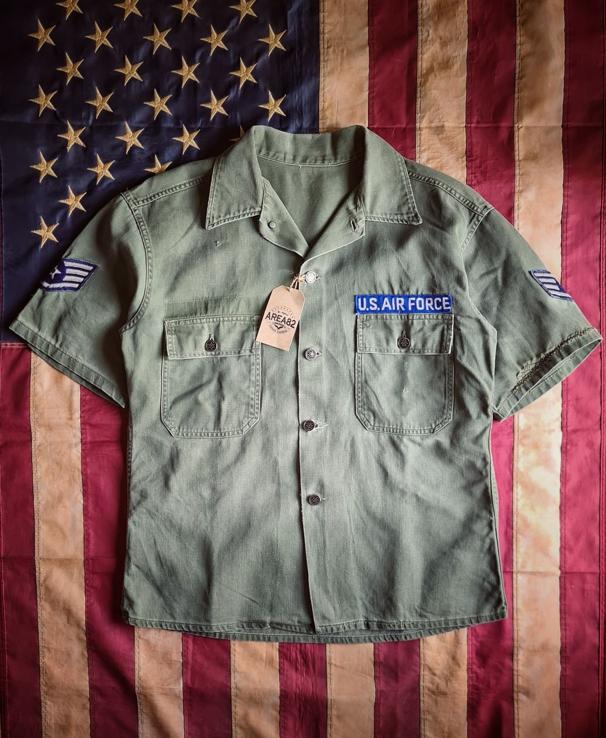 Korea War USAF shirt 13stars Buttons - short sleeves