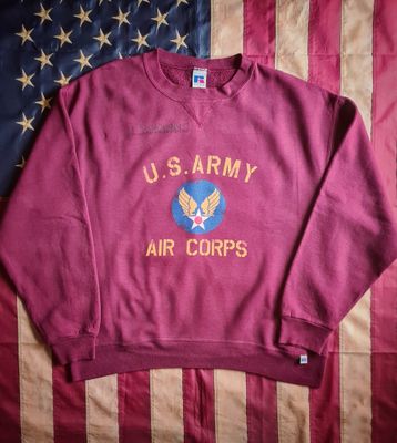 Felpa Vintage Russell Athletic "U.S. Army Air Corps" - Bordeaux - taglia L