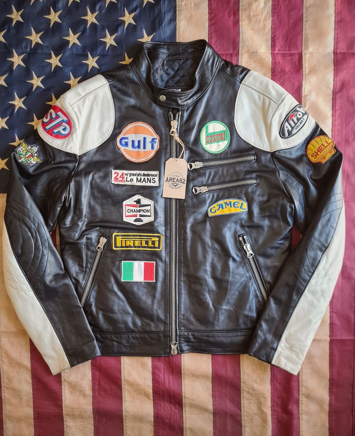 Biker jacket vintage racing - hand made