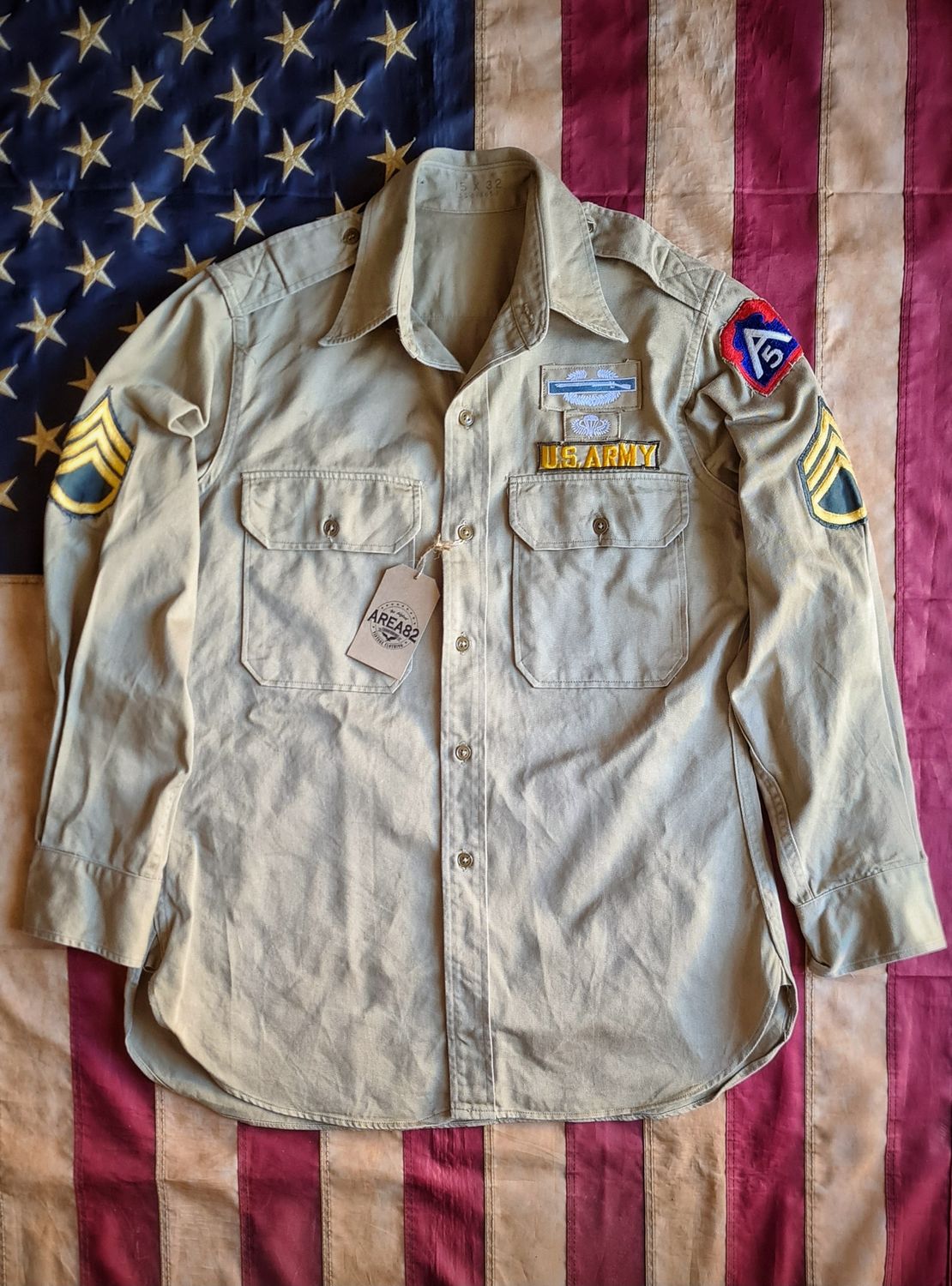 US Army shirt Khaki  - Fifth Army - post WW2