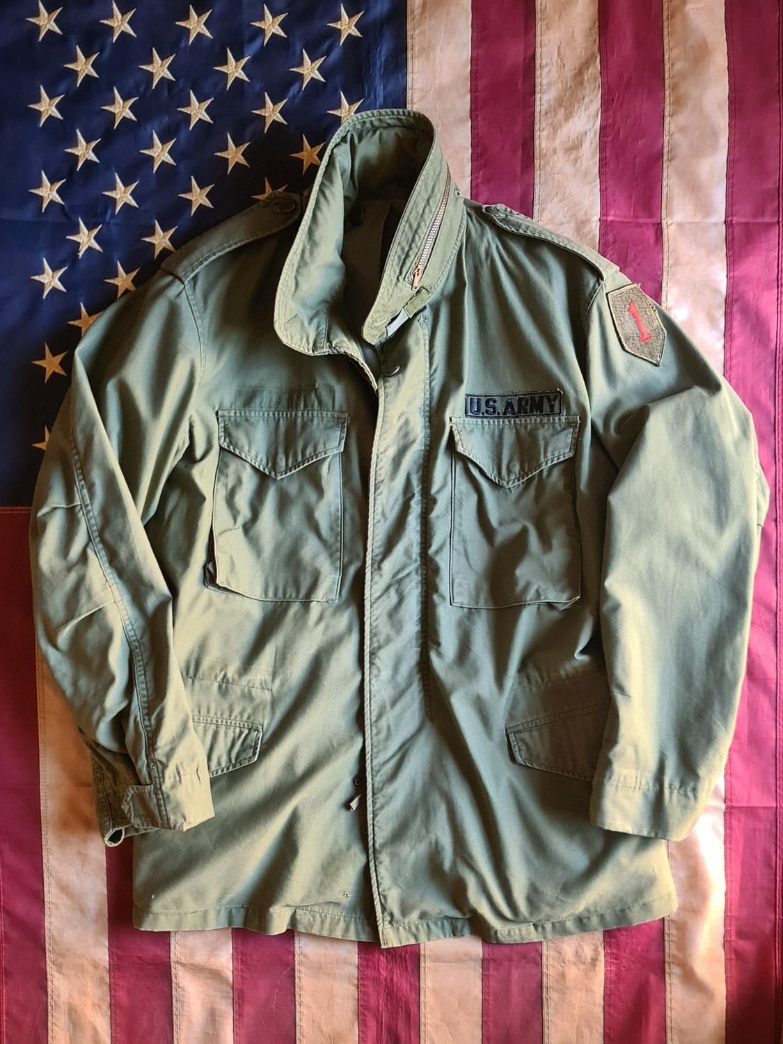 US Army Field jacket M-65 / 1st Infantry Division - dated 1973