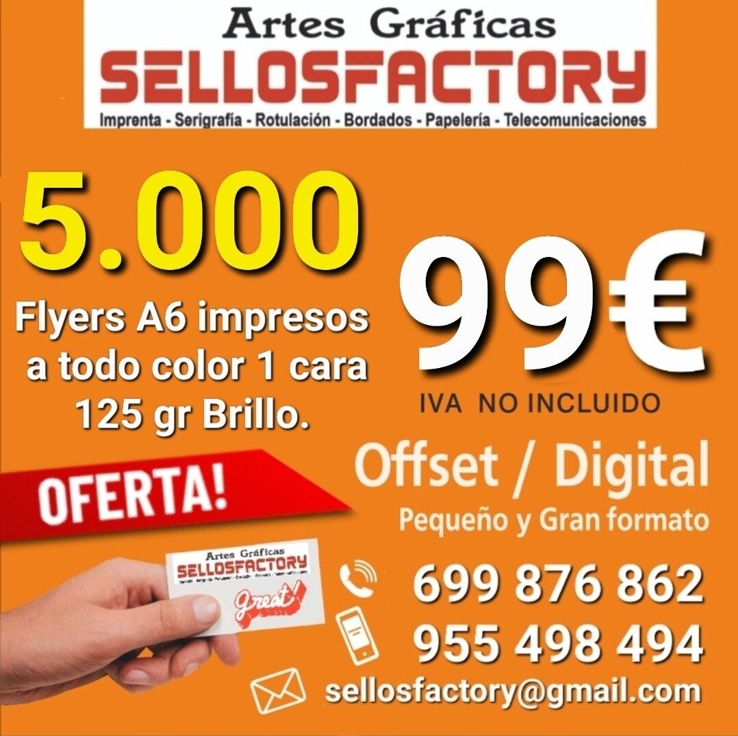 5000 FLYER A6 IMPRESOS 1 CARA