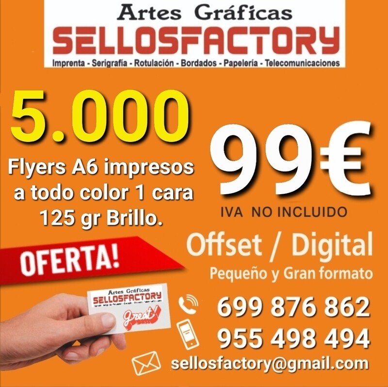 5000 FLYER A6 IMPRESOS 1 CARA