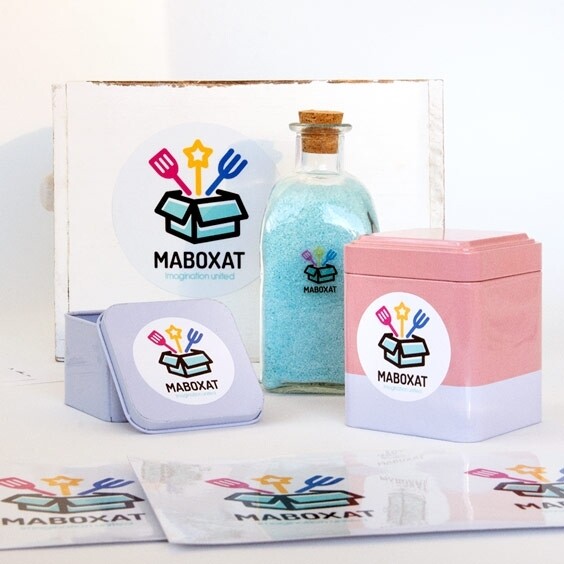 50 Pegatinas redondas 3 cm Diametro personalizadas