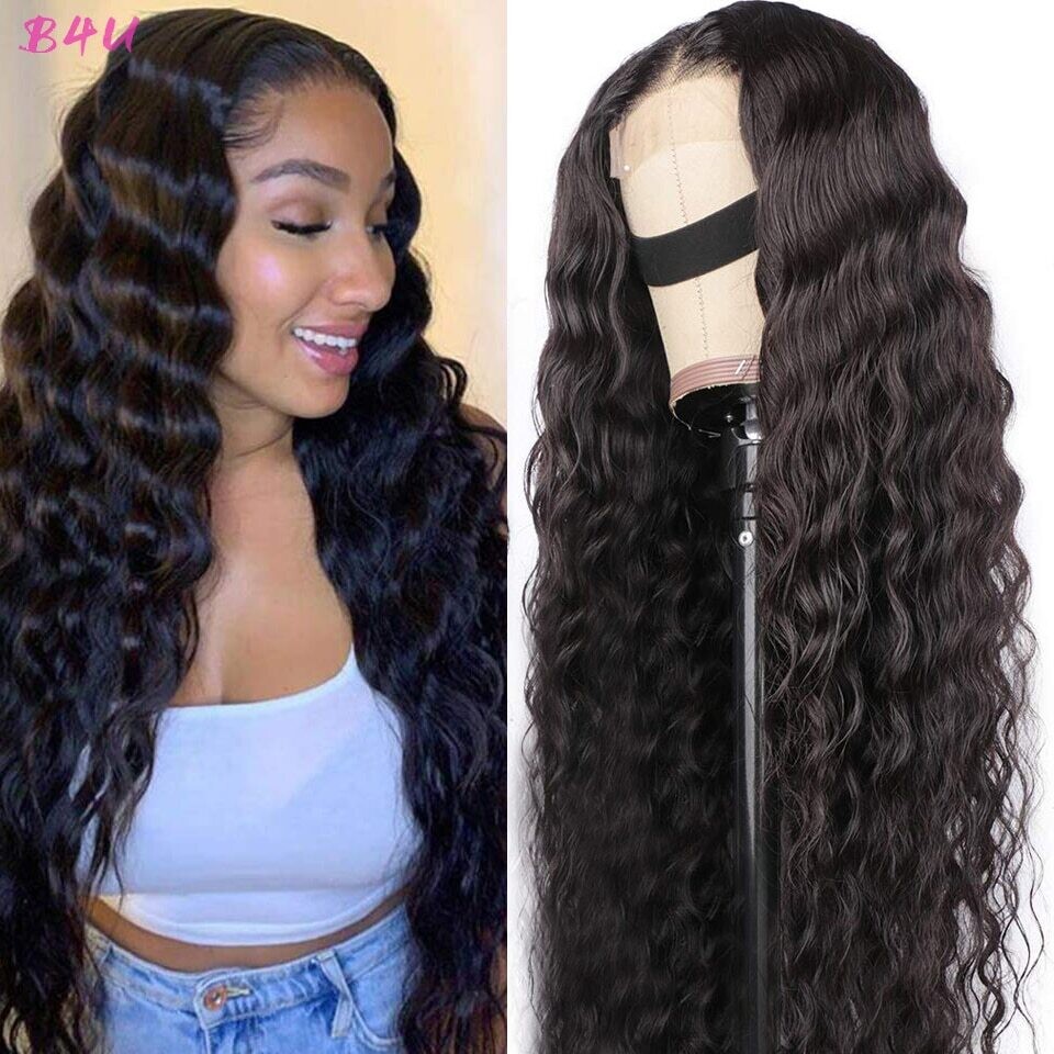 Loose Deep Wave Lace Front Wig Brazilian Human Hair Closure