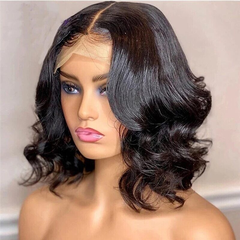 Short Loose Body Wave Bob Wig Lace Front Human Hair Wigs