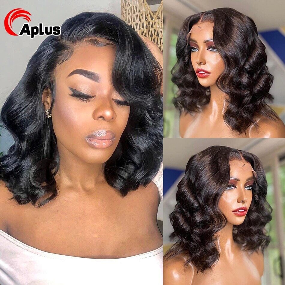 Hd Transparent Lace Frontal Wig Bob Closure Wig Plucked Short