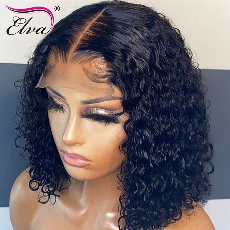 Short Lace Front Human Hair Wigs 13x4 Pre Plucked Natural