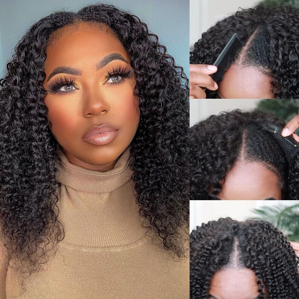 Curly Human Hair V Part Wig Brazilian Human Hair Wigs