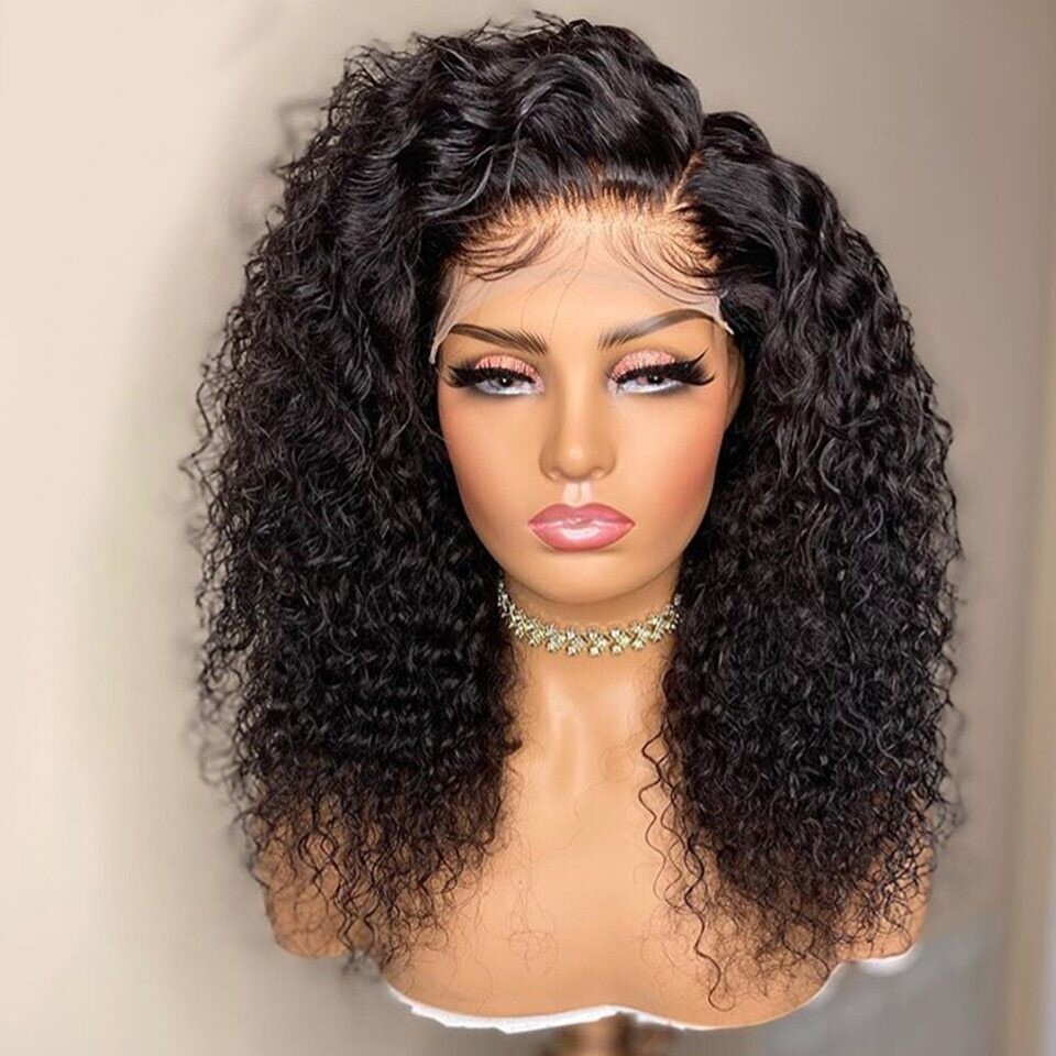 Deep Curly Lace Front Human Hair Wigs 13x6 Lace Brazilian
