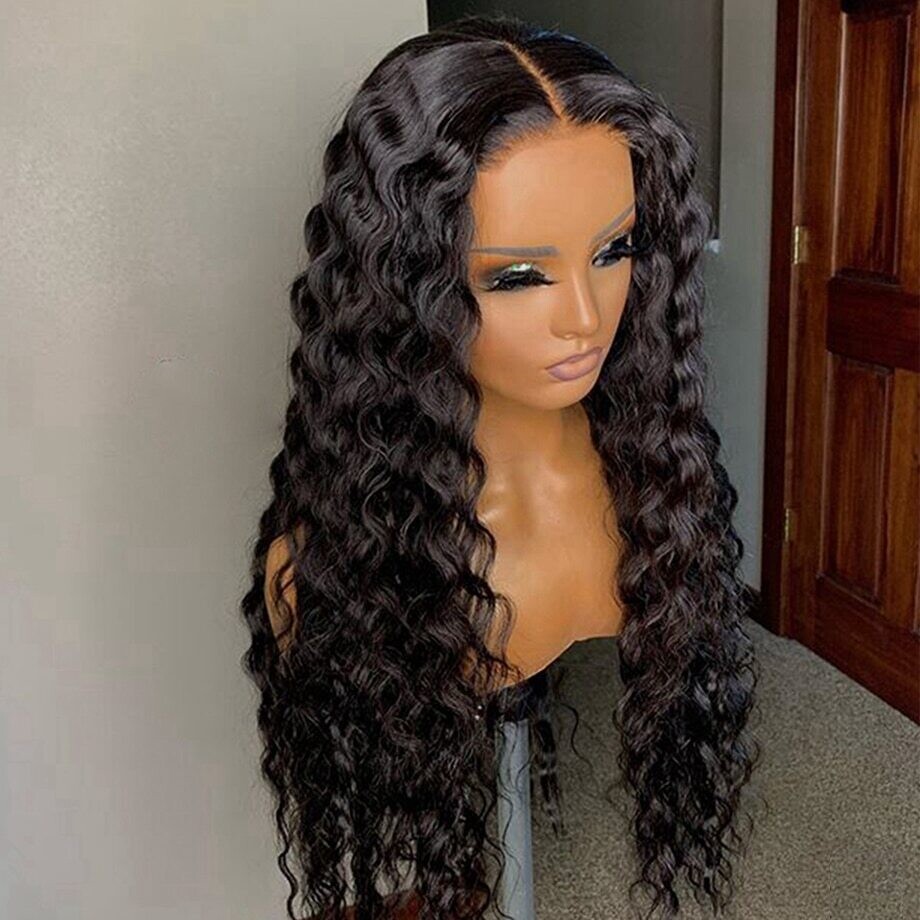 250 Density Deep Wave 13x4 Lace Front Frontal Wig Human Hair