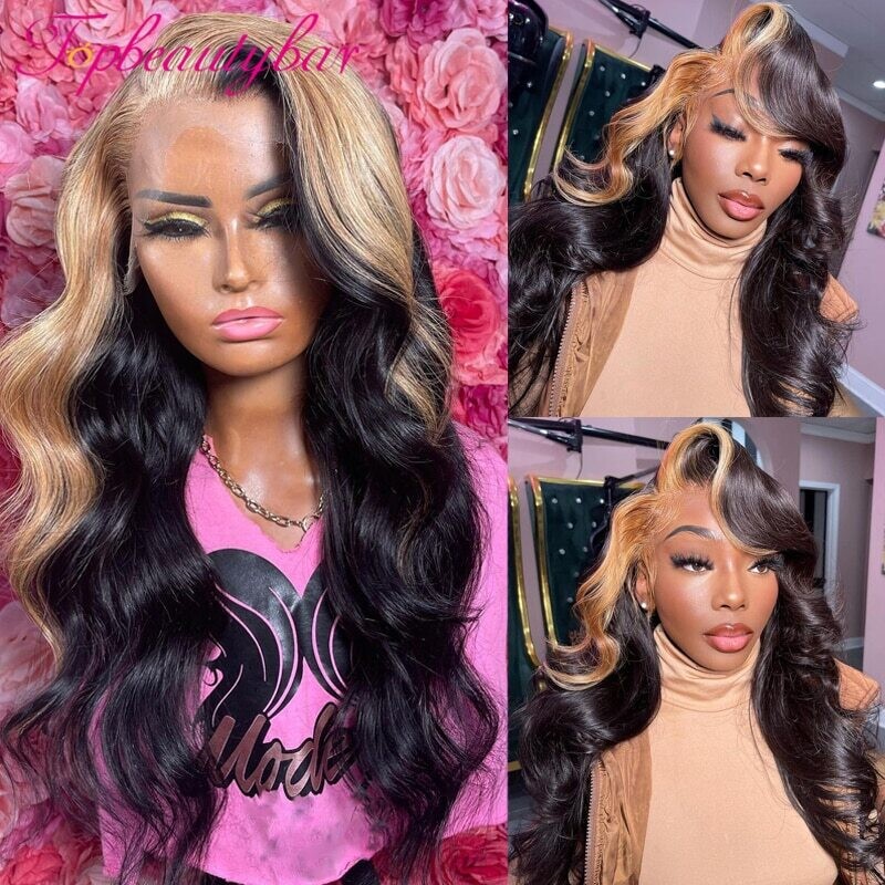 Highlight Blond Body Wave 180% Brazilian Remy L. Frontal Wig