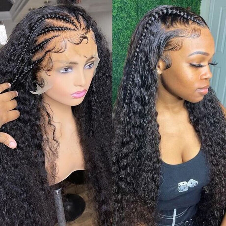 Kinky Curly 13x4 Lace Front Wig Human Hair Wigs Transparent