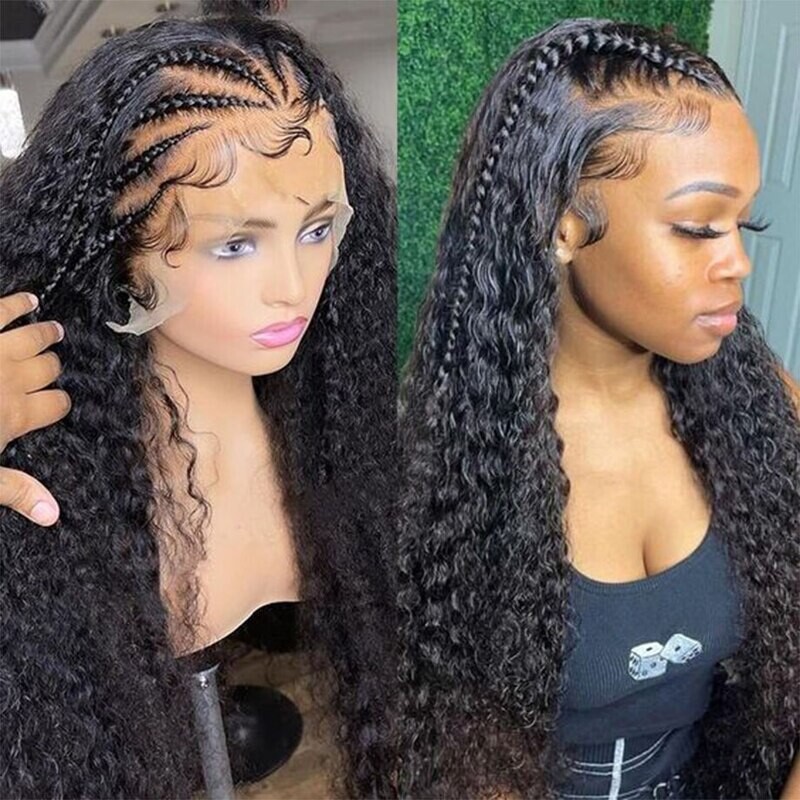 Kinky Curly 13x4 Lace Front Wig Human Hair Wigs Transparent