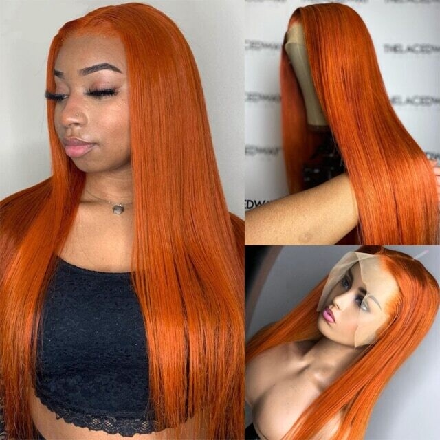 32 30 Inch HD Transparent Lace Frontal Wig Brazilian Straight, Color: #12, Density: 120%, Stretched Length: 16inches