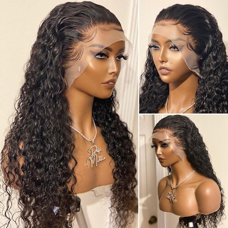 150 Density Long Kinky Curly Black Lace Front Wig For Black Women