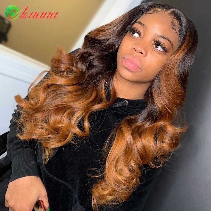 Peruvian Ombre Highlight #4/27 Blonde Color Body Wave Wigs