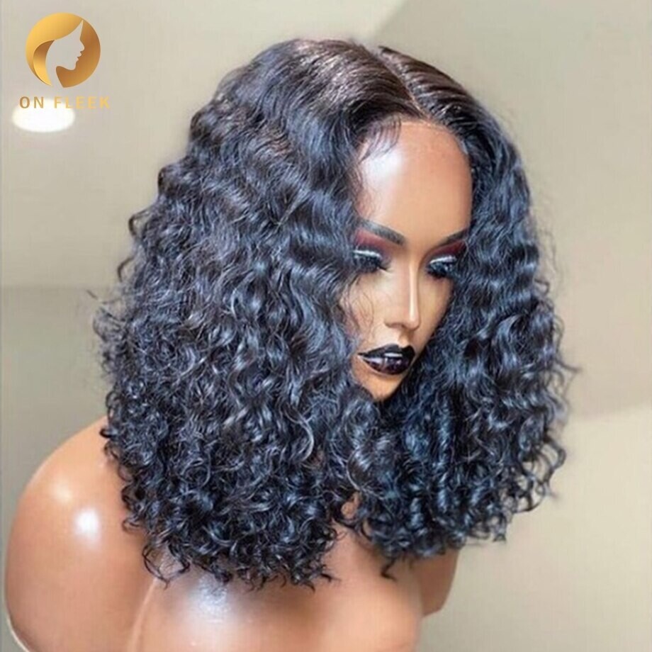Jerry Curly Short Bob Lace Front Human Hair Wigs for women