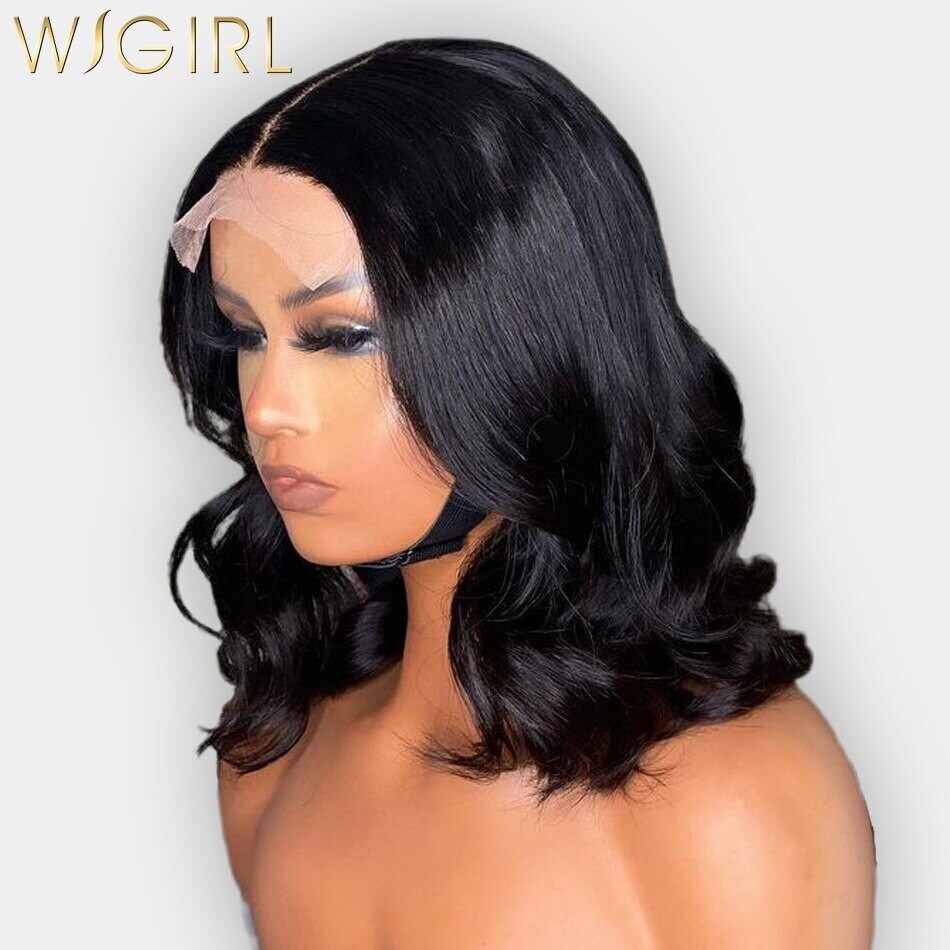 Wigirl Body Wave Short Bob Human Hair Wigs Brazilian 4x4