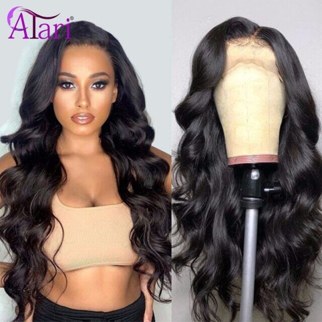 Ombre Wig Transparent Body Wave Lace Front Wig Indian Virgin Hair Wavy, Color: Natural Color, Density: 100%, Stretched Length: 10inches