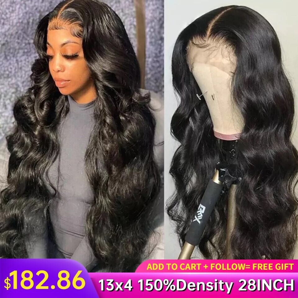13X4 Body Wave Lace Front Wig Transparent Lace Frontal Wigs Brazilian