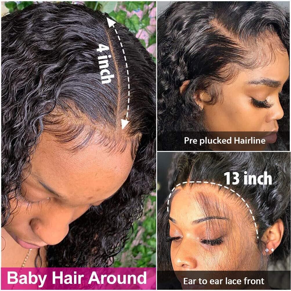 Pre plucked Brazilian human hair wigs transparent frontal wig hair