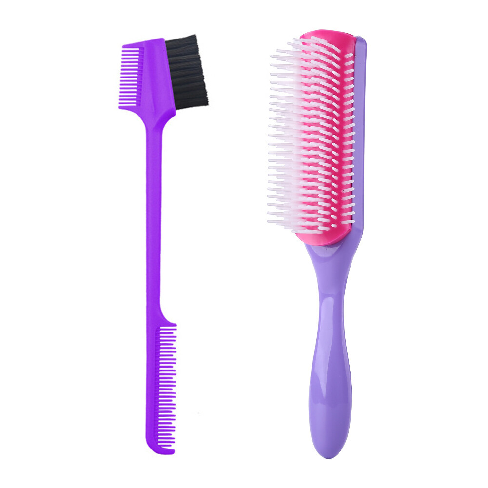 2pcs Double Sided Edge Control Hair Comb Hair Styling&amp; Brush